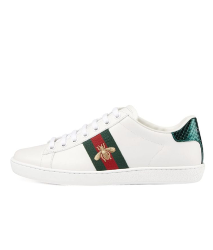 GUCCI ACE LEATHER TRAINER - BEE EMBROIDERY