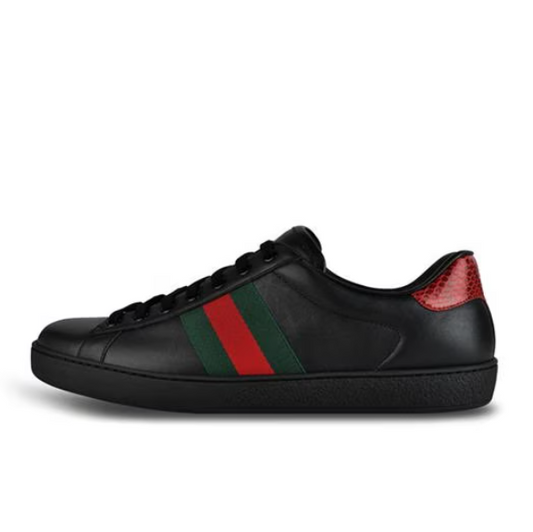 GUCCI ACE LEATHER TRAINER - BLACK