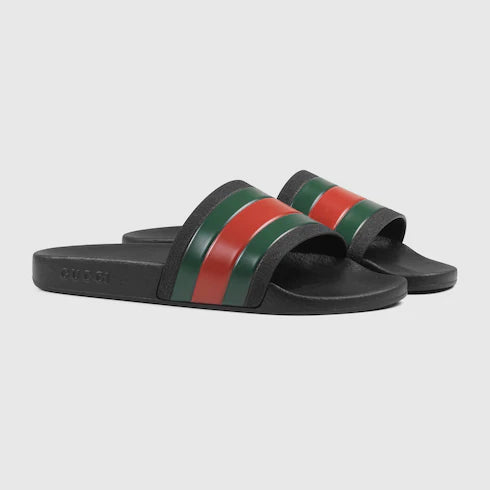 GUCCI WEB SLIDE GREEN/RED