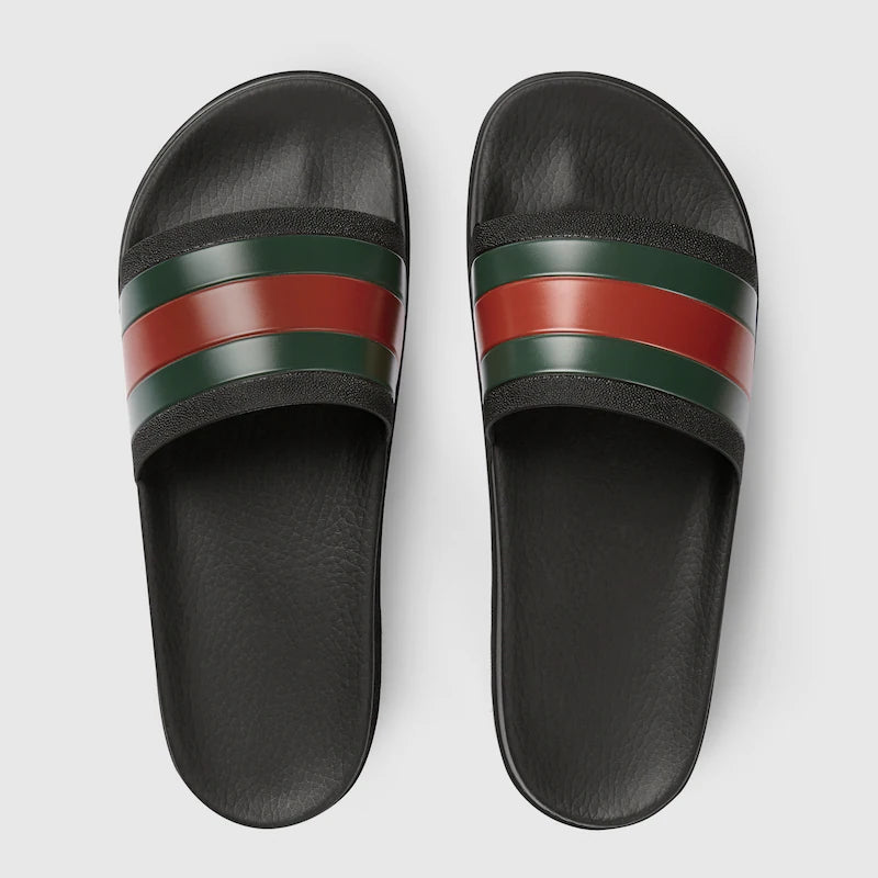 GUCCI WEB SLIDE GREEN/RED